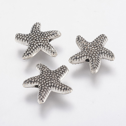Perles en alliage de style tibétain, sans cadmium et sans plomb, étoile de mer / étoiles de mer