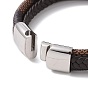 Microfiber Leather Cord Triple Layer Multi-strand Bracelet with 304 Stainless Steel Magnetic Buckle for Men Women