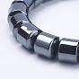 Bracelets stretch hématite synthétique non-magnétiques, bracelets ronds à facettes