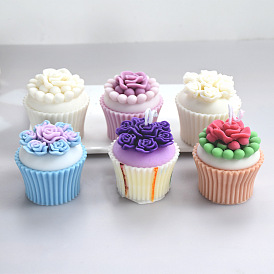 Flower Cupcake Candle Food Grade Silicone Molds, for DIY Candle Making