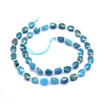 Perles naturelles apatite brins, facette, ovale