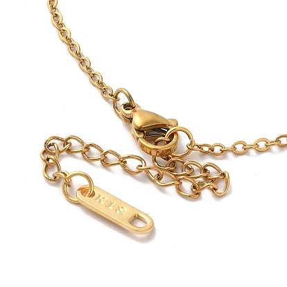 304 Stainless Steel Pandant Necklace for Men Women, Golden
