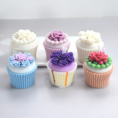 Moldes de silicona de calidad alimentaria con velas para cupcakes y flores, para hacer velas de bricolaje