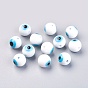 Handmade Lampwork Evil Eye Beads, Round, 12mm