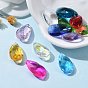 72Pcs 12 Colors Birthstone Charms Glass Pendants, Faceted, Teardrop