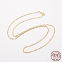 925 Sterling Silver Cable Chains Necklaces, with Spring Ring Clasps