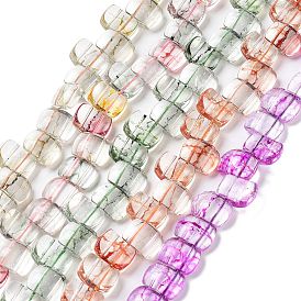 Transparent Glass Imitation Gemstone Beads Strands, Rectangle