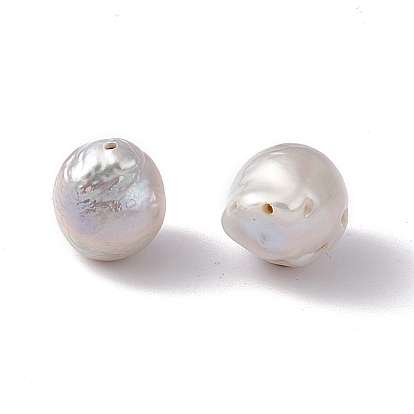 Perles de perles de keshi naturelles baroques, ronde