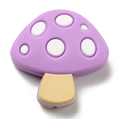 Mushroom Food Grade Eco-Friendly Silicone Focal Beads, Chewing Beads For Teethers, DIY Nursing Necklaces Making