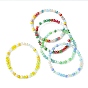 Bracelet extensible en perles rondes en verre pour enfants