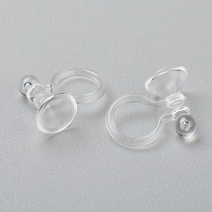 Plastic Clip-on Earring Findings, for Non-pierced Ears