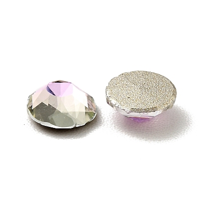 K 9 cabujones de diamantes de imitación de cristal, espalda y espalda planas, facetados, plano y redondo