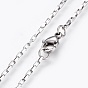 304 Stainless Steel Box Chain Necklaces, with 304 Stainless Steel Beads and Clasps