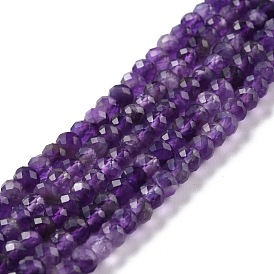Natural Amethyst Beads Strands, Faceted, Rondelle