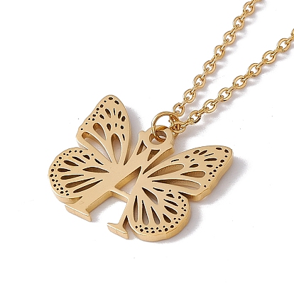 Колье с подвеской в виде бабочки, золотые украшения 304 из нержавеющей стали для женщин