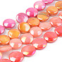 Galvanoplastie des brins de perles de coquille d'eau douce naturelle, teint, plat rond
