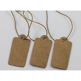 Paper Price Cards, with Elastic Cord, 30x15mm