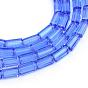 Transparent Glass Bead Strands, Tube, 6~6.5x3x3mm, Hole: 1mm, about 80pcs/strand, 20 inch