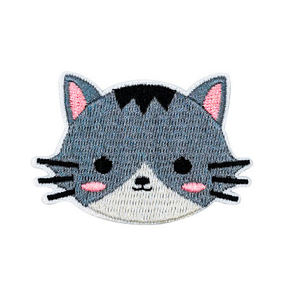 Computerized Embroidery Cloth Iron on/Sew on Patches, Costume Accessories, Appliques, Cat Head