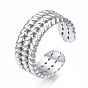 304 открытое манжетное кольцо из нержавеющей стали, массивное кольцо для женщин