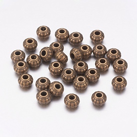 Tibetan Style Alloy Beads, Lead Free and Cadmium Free, Rondelle