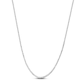SHEGRACE 925 Sterling Silver Box Chain Necklaces, with Spring Ring Clasps