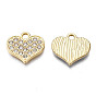 Alloy Charms, with Rhinestone, Cadmium Free & Nickel Free & Lead Free, Heart