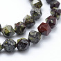 Natural Dragon Blood Beads Strands, Star Cut Round Beads, Grade A, Faceted