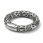 Tibetan Style 316 Surgical Stainless Steel Spring Gate Rings, Textured Snake Round Ring