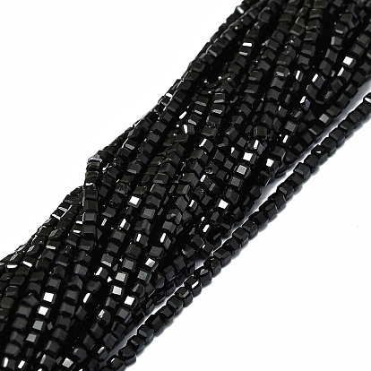 Natural Obsidian Beads Strands, Cube