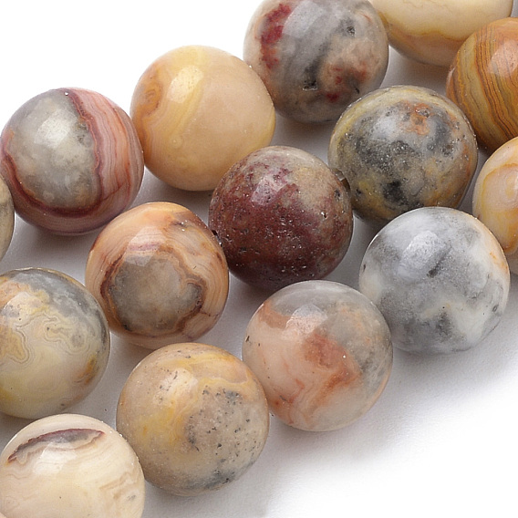 Chapelets de perles folles agate naturelles  , ronde