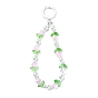 Tulip Transparent Glass Beaded Pendant Keychain, with Alloy Spring Gate Rings and Glass Pearl Beads