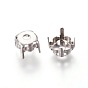 201 Stainless Steel Sew on Prong Settings, Rhinestone Claw Settings, Flat Round
