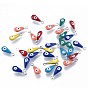 304 Stainless Steel Enamel Charms, Stainless Steel Color, Teardrop with Evil Eye