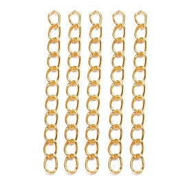 Iron Chain Extender, with Curb Chain Extension, Cadmium Free & Lead Free, for Anklet Jewelry, 45~55x3.5mm