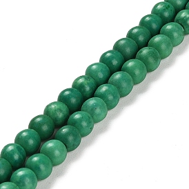 Synthetic Turquoise Beads Strands, Round, Dyed