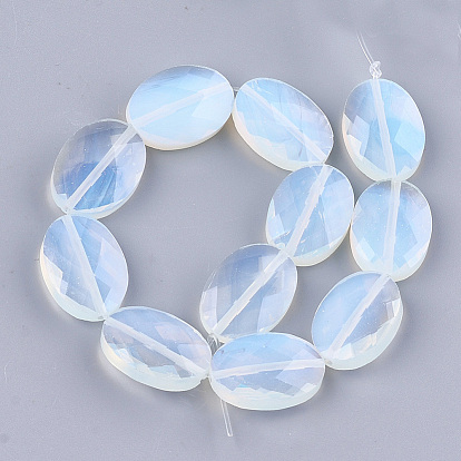Opalite Beads Strands, Faceted, Oval