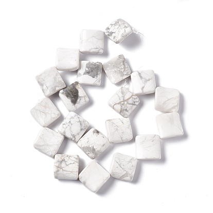 Natural Howlite Beads Strands, Twisted Rhombus