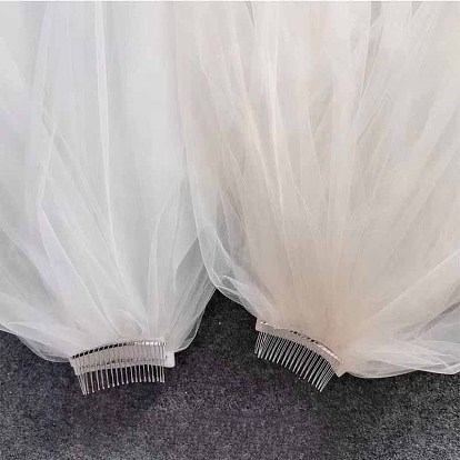 Long Mesh Tulle Bridal Veils with Combs, for Women Wedding Party Decorations
