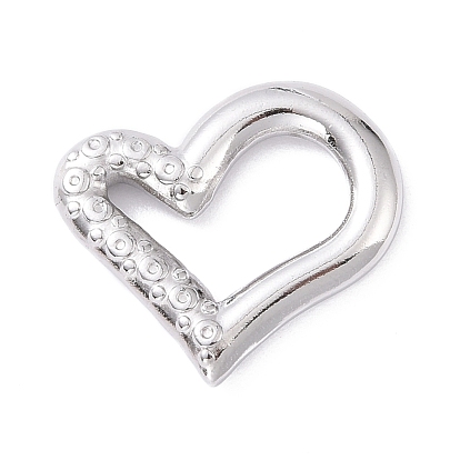 304 Stainless Steel Linking Rings, Asymmetrical Heart