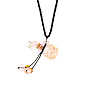 Lampwork Perfume Bottle Pendant Necklace with Glass Beads, Essential Oil Vial Jewelry for Women