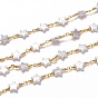 Handmade Brass CCB Plastic Link Chains, with Spool, Long-lasting Plated, Unwelded, Star