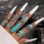 8piezas 8 conjuntos de anillos de dedo de color turquesa sintético estilo para mujer, anillos apilables de aleación