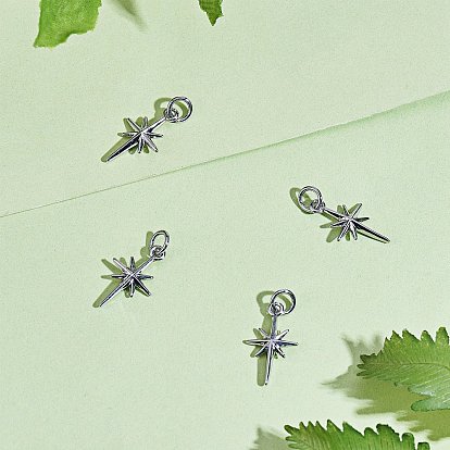 10 Paire de pendentifs en laiton pour placage en rack, avec des anneaux de saut, étoiles