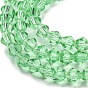 Transparent Glass Beads Strands, Faceted, Bicone