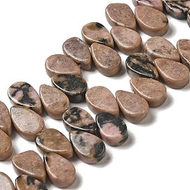Natural Rhodonite Beads Strands, Teardrop, Top Drilled