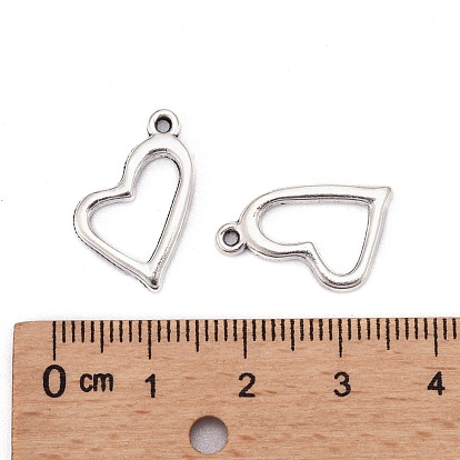 Tibetan Style Alloy Pendants, Lead Free and Cadmium Free, Heart, 20x11x2mm, Hole: 2mm, about 1330pcs/1000g