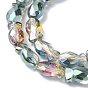 Transparentes perles de verre de galvanoplastie brins, demi arc-en-ciel plaqué, facette, poisson