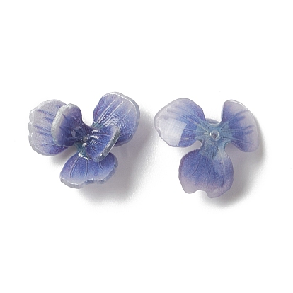 Chapeaux de perles en résine opaque, multi-pétale, fleur