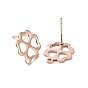 201 Stainless Steel Stud Earring Findings, with Horizontal Loop and 316 Stainless Steel Pin, Clover